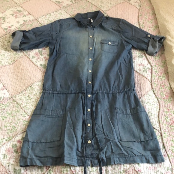 Chambray Shirt Dress - Picture 1 of 3